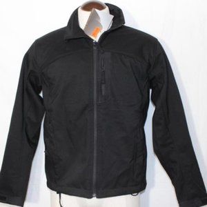 NEW Mens Chaos Black Soft Shell Jacket DWR Finish Tent & Trails Zippered Pockets